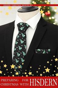 img 3 attached to 🎄 Christmas Men's Accessories: HISDERN Necktie Pocket Square, Cummerbunds & Pocket Squares