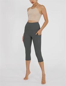 img 1 attached to Premium Quality ODODOS Women's High Waisted Yoga Capris with Pockets - Tummy Control, Non See Through for Workout, Sports, and Running