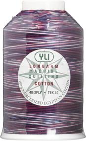 img 1 attached to 🧵 YLI 2443001V 3-Ply Cotton Quilting Thread Variegated Red White Blue - 3000yd