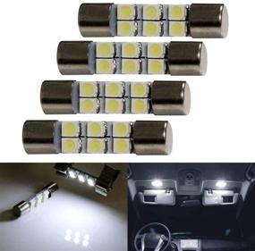 img 3 attached to 🌞 Enhance Your Car's Sun Visor Lighting with iJDMTOY 4pc White 6-SMD 29mm 6614 LED Replacement Bulbs