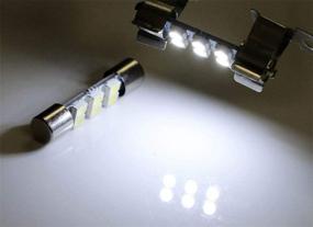 img 2 attached to 🌞 Enhance Your Car's Sun Visor Lighting with iJDMTOY 4pc White 6-SMD 29mm 6614 LED Replacement Bulbs