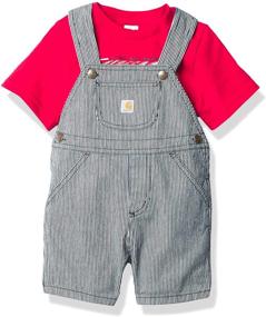 img 4 attached to 🚜 Комплект Carhartt Boys Shortall: прочный и модный наряд для активных малышей.