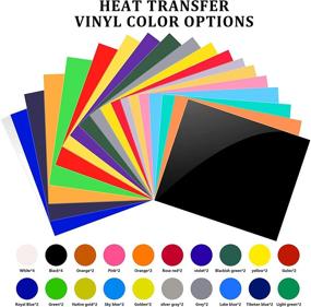 img 3 attached to 🎨 47 Pack 12"x10" HTV Heat Transfer Vinyl Bundle for DIY T-Shirts Fabrics – Easy Cut & Weed, 20 Assorted Colors with 3 Pcs Weeding Tools Set – Perfect for Silhouette Cameo or Heat Press Machine