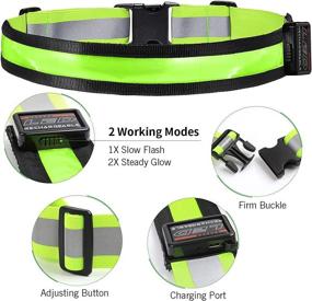 img 2 attached to 🌟 esonstyle Rechargeable LED Reflective Belt - High Visibility Light Up Waist Gear for Men, Women, and Kids - Ideal for Walking, Cycling, Camping - Night Safety Outdoor Sports