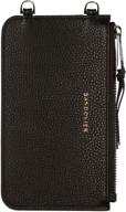 📱 bandolier emma zip pouch - black/pewter: convenient phone case with detachable strap available logo