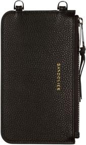img 4 attached to 📱 Bandolier Emma Zip Pouch - Black/Pewter: Convenient Phone Case with Detachable Strap Available