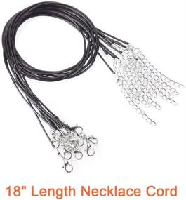 img 2 attached to Keyzone 100 Pcs 18 Inches 1.5mm Black Waxed Necklace Cord with Lobster Clasp - Ideal for Jewelry Making Projects