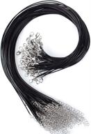 keyzone 100 pcs 18 inches 1.5mm black waxed necklace cord with lobster clasp - ideal for jewelry making projects logo