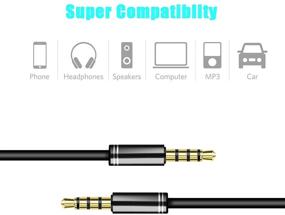 img 2 attached to 🎧 ARCHEER 3.5mm Male to Male Audio Cable 4 Pole Stereo Aux Cable - Headphones, PS4, Smartphone, Tablets, Headset, PC, Laptop (5ft/1.5m)