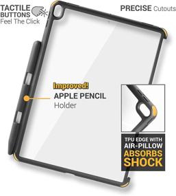 img 1 attached to TineeOwl iPad Pro/Air (10.5-inch) Case with Pencil Holder [Enhanced] Ultra-Thin 📱 and Sleek, Supports Apple Smart Keyboard and Smart Cover (Transparent / Black)