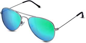 img 4 attached to Stylish and Protective Metal Aviator Sunglasses for Kids Ages 5-12 | OnlyAmazing Eyewear with UV Protection and Mirrored Lens