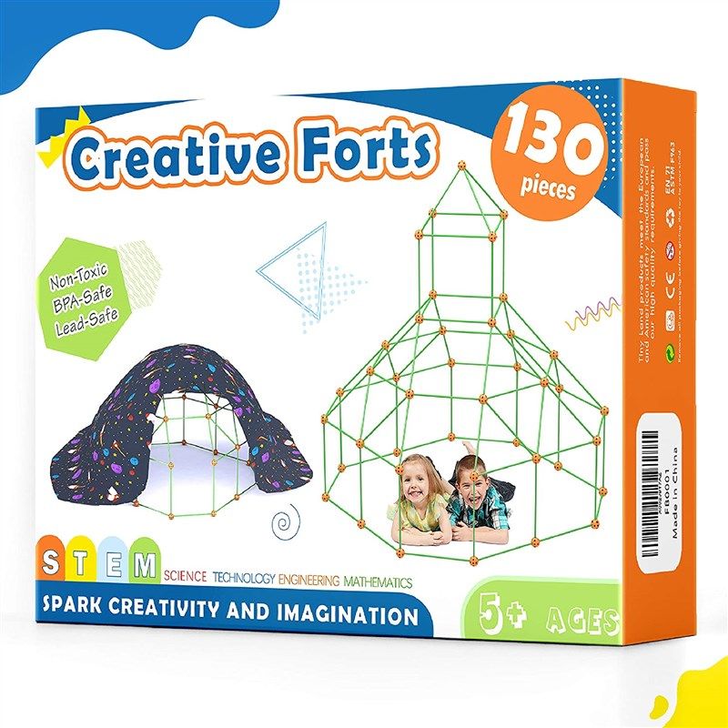 kids fort building kits 130 pieces creative learning building castles 로고