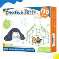 🏰 deluxe kids fort building kit: unleash creativity with 130-piece castle building set logo