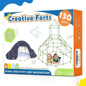 img 4 attached to 🏰 Deluxe Kids Fort Building Kit: Unleash Creativity with 130-Piece Castle Building Set