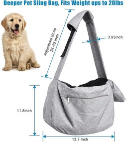 img 2 attached to 🐾 Extra-Large Pet Sling Carrier by Ownpets - Hands-Free Reversible Dog/Cat Bag for Outdoor Travel Hiking, Fits 15 to 25lbs, Adjustable Strap, Shoulder Padding, and Convenient Pocket