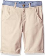 cherokee boys' chambray twill shorts: uniform clothing for a stylish look logo