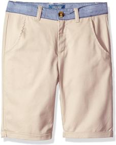 img 2 attached to CHEROKEE Boys' Chambray Twill Shorts: Uniform Clothing for a Stylish Look