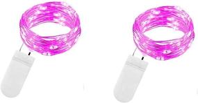 img 4 attached to YJFWAL 2 Pack Fairy String Lights - Battery Operated Starry String Lights on 10ft/3m Copper Wire for DIY Christmas Wedding Party Halloween Easter Decor (Pink) - Batteries Included