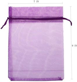 img 2 attached to 🎁 Set of 50 KUPOO 7x9 Inch Drawstring Organza Pouches - Durable Wedding Favor, Gift, and Candy Bags in Stylish Purple