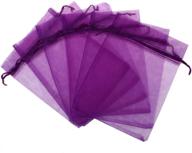 🎁 set of 50 kupoo 7x9 inch drawstring organza pouches - durable wedding favor, gift, and candy bags in stylish purple logo