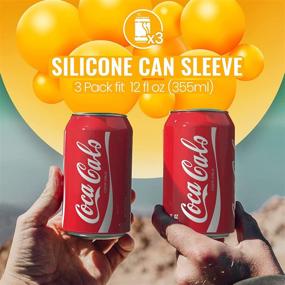 img 2 attached to 🍺 Skywin Silicone Can Sleeve (3 Pack) - Beer Can Cover: Soda Disguise for Stealthy Drinking (Red)