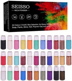 img 4 attached to 🎨 SEISSO Epoxy Resin Dye - 32 Vibrant Mica Powder Colors for Cosmetics, DIY Paint, Soy Wax, Soap Making, Bath Bombs, Slime...