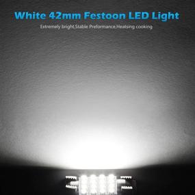 img 1 attached to 🔆 10pcs Partsam LED Bulbs - 6000K White Festoon 41mm 42mm 43mm, 16-3528-SMD, for Interior Lights Dome Map Trunk Cargo Area Lights, 570 578 6413 12V Lamps
