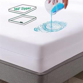 img 4 attached to 🛏️ UTTU Queen Size Zippered Mattress Encasement with Detachable & Replaceable Upper Cover - 360° Protection Mattress Protector, Blocks Liquids, Four-Sided Cover (Fits Mattresses 6-10 inches Deep)
