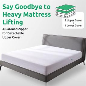 img 3 attached to 🛏️ UTTU Queen Size Zippered Mattress Encasement with Detachable & Replaceable Upper Cover - 360° Protection Mattress Protector, Blocks Liquids, Four-Sided Cover (Fits Mattresses 6-10 inches Deep)