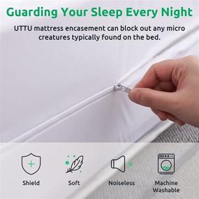 img 1 attached to 🛏️ UTTU Queen Size Zippered Mattress Encasement with Detachable & Replaceable Upper Cover - 360° Protection Mattress Protector, Blocks Liquids, Four-Sided Cover (Fits Mattresses 6-10 inches Deep)