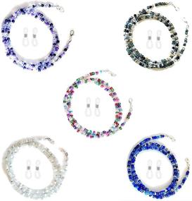 img 3 attached to Frodete 5Pcs Beaded Lanyard Eyeglass Chains for Women - Stylish Mask Necklace Holder Eyeglass Holder Strap with Clips - Convenient Eyeglass Holders Around Neck for Women & Kids