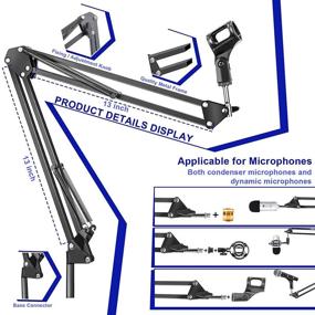 img 2 attached to 🎙️ Повысьте качество своей студийной установки: Набор LILALIWA подставка для микрофона на столе с амортизатором и звукопоглотителем - идеально подходит для Blue Yeti и других микрофонов.