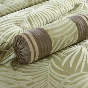 img 2 attached to Madison Park Comforter Set in Palm Leaf Green - All Season Hypoallergenic Bedding with Matching Bed Skirt & Decorative Pillows - Queen Size (90 in x 90 in) - Freeport Scenic Design