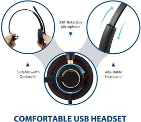 img 2 attached to 🎧 Premium USB Headset with Noise Cancelling Mic, Audio Controls – Perfect for Business, Call Centers, Skype, Webinars, UC &amp; Offices