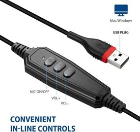 img 1 attached to 🎧 Premium USB Headset with Noise Cancelling Mic, Audio Controls – Perfect for Business, Call Centers, Skype, Webinars, UC &amp; Offices