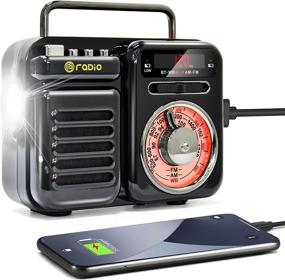 img 4 attached to Emergency NOAA Weather Radio, Solar Crank Digital Radio with 2000mAh Power Bank, Portable Cell Phone Charger Radio with SOS, Alarm Clock, Bluetooth, TF Card, AUX – Perfect for Home and Survival