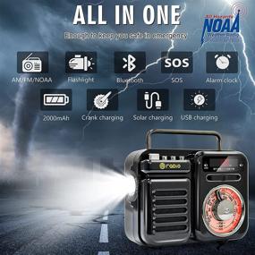 img 3 attached to Emergency NOAA Weather Radio, Solar Crank Digital Radio with 2000mAh Power Bank, Portable Cell Phone Charger Radio with SOS, Alarm Clock, Bluetooth, TF Card, AUX – Perfect for Home and Survival