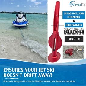 img 3 attached to 🌊 WAVESRX Aluminum Sand Spike Beach Anchor for Boats, Jet Skis & PWCs: Ultra Light and Effective Design Anchors Watercraft Securely Near Shore, Sandbar or in Shallow Water - Patent Pending