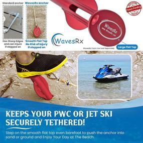 img 2 attached to 🌊 WAVESRX Aluminum Sand Spike Beach Anchor for Boats, Jet Skis & PWCs: Ultra Light and Effective Design Anchors Watercraft Securely Near Shore, Sandbar or in Shallow Water - Patent Pending
