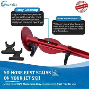 img 1 attached to 🌊 WAVESRX Aluminum Sand Spike Beach Anchor for Boats, Jet Skis & PWCs: Ultra Light and Effective Design Anchors Watercraft Securely Near Shore, Sandbar or in Shallow Water - Patent Pending