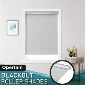 img 3 attached to 🌑 Opertam Premium Blackout Roller Shades: UV Protection and Insulation for Windows - Easy to Install, Gray, 35"x72