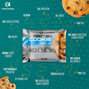 img 1 attached to 🍪 Forzagen Vegan Protein Cookies - 12-Pack Cookies, 10G Protein, No Artificial Sweeteners, Freshly Baked Vegan Snacks, Chocolate Chip Cookies, High Protein Snacks