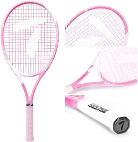 img 2 attached to 🎾 Teloon Tennis Rackets for Adults - 2 pcs Recreational Tennis Racquets for Men, Women, College Students - 27 inch Beginner Tennis Racket