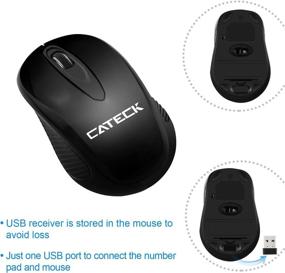 img 2 attached to Cateck Numeric Keypad & Mouse Combo: Wireless 2.4G Mini USB Number Pad Keyboard and Mouse with Just One USB Receiver - Ideal for Laptop, Desktop, PC, Notebook