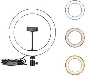 img 4 attached to 📸 OEBLD Dimmable Ring Light with 3 Light Modes & 10 Brightness Levels - Ideal for Phone Live Streaming, Makeup Tutorials, YouTube Videos & more! (C - 10'' Ring Light with Clip)