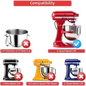 img 2 attached to 🥣 5 Quart Flex Edge Beater for KitchenAid Bowl-Lift Stand Mixer - Compatible Accessory, Flat Beater Blade with Silicone Edges Bowl Scraper - Kitchen-Aid Mixer Attachments