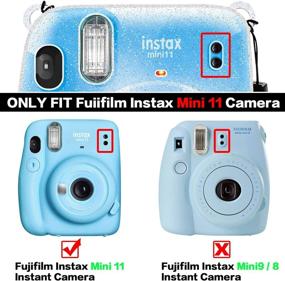 img 2 attached to 📸 SAIKA Instax Mini 11 Protective Crystal Case: Hard Glitter PVC Cover with Cute Adjustable Shoulder Strap - Compatible with Fujifilm Instant Film Camera