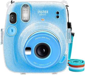 img 4 attached to 📸 SAIKA Instax Mini 11 Protective Crystal Case: Hard Glitter PVC Cover with Cute Adjustable Shoulder Strap - Compatible with Fujifilm Instant Film Camera