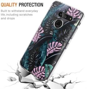 img 1 attached to 📱 Eouine LG G8 ThinQ Phone Case - Transparent Clear with Black Leaves Design, Slim & Shockproof TPU Silicone Cover