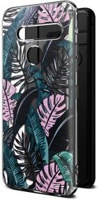 img 4 attached to 📱 Eouine LG G8 ThinQ Phone Case - Transparent Clear with Black Leaves Design, Slim & Shockproof TPU Silicone Cover